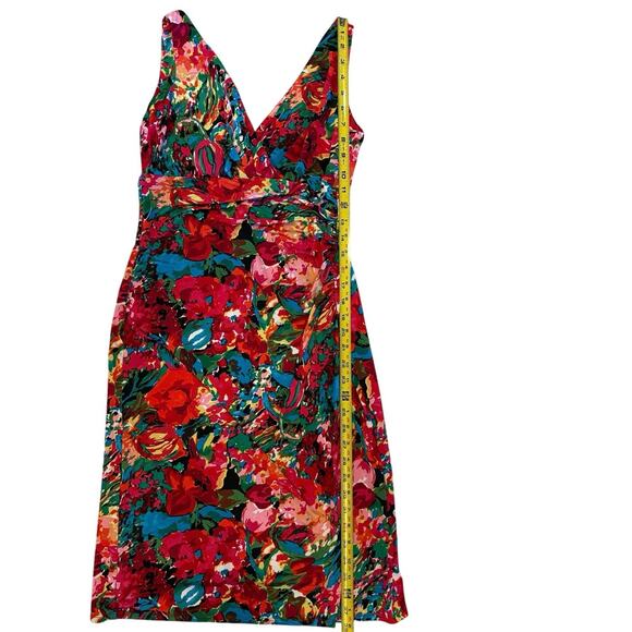Woman's Lauren Ralph Lauren Floral Faux Wrap Stretch Jersey Dress Size 6 - Picture 4 of 5